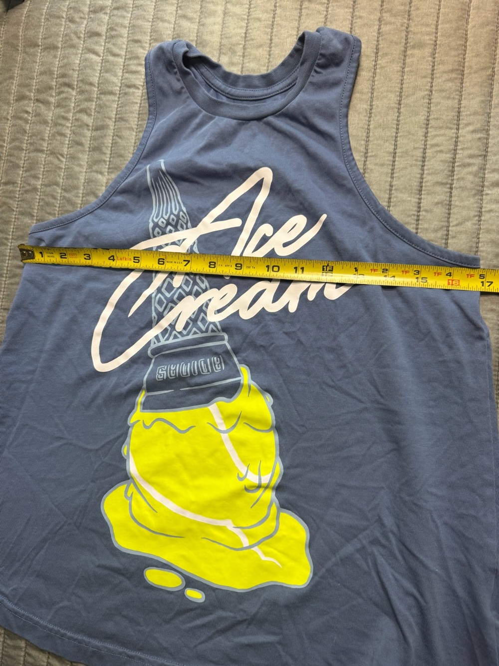 Adidas Women’s “Ace Cream” tennis Graphic Tank Top - Blue and Yellow M - Picture 7 of 7